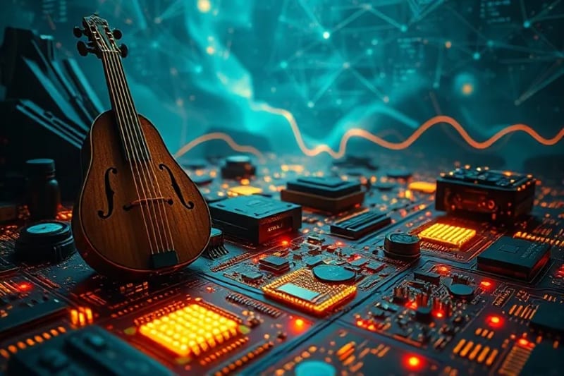 Antiguos instrumentos musicales fusionándose con interfaces digitales