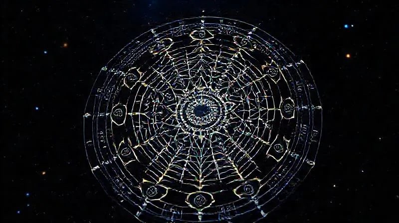 Holographic projection of an astrological birth chart with energy lines, representing deep analysis