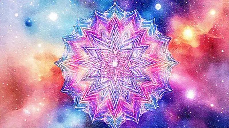 Ilustración abstracta en acuarela que representa la interconexión y el flujo de la información digital, con elementos de organización y calma visual en un patrón equilibrado.