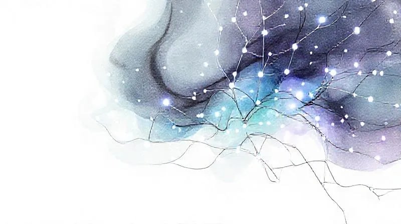 Representación abstracta de la calma mental y la claridad cognitiva, con patrones fluidos en tonos serenos.