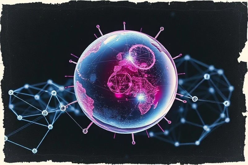 3D render of an abstract, glowing sphere of consciousness surrounded by sharp, geometric AI structures, symbolizing a battle for control.