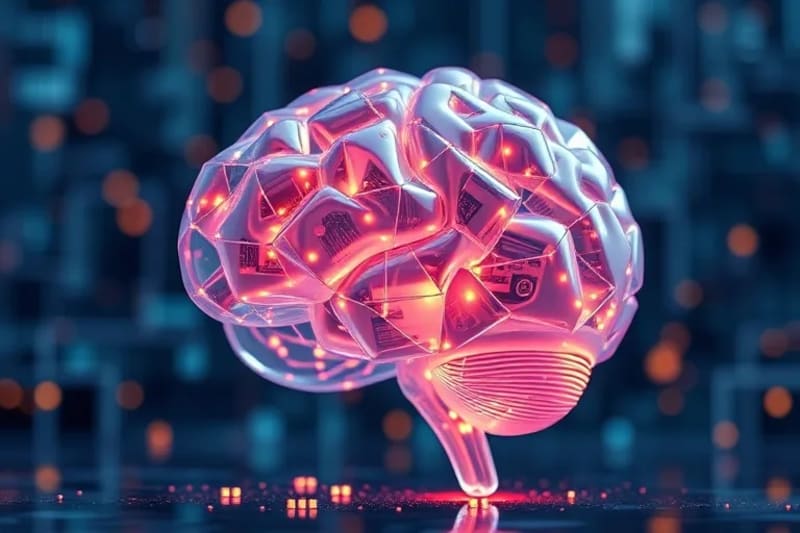 Escalas de justicia equilibrando un cerebro y un chip de IA, simbolizando la ética en la neurotecnología
