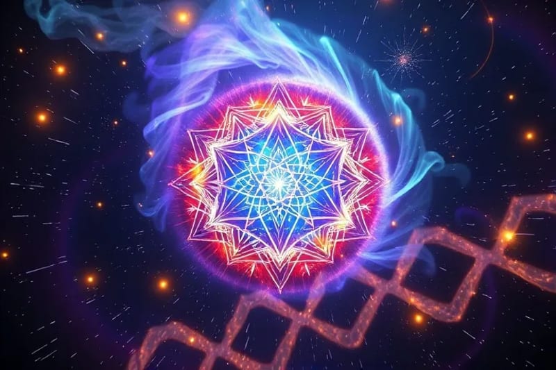 Vórtice de luz y geometría sagrada para sanación