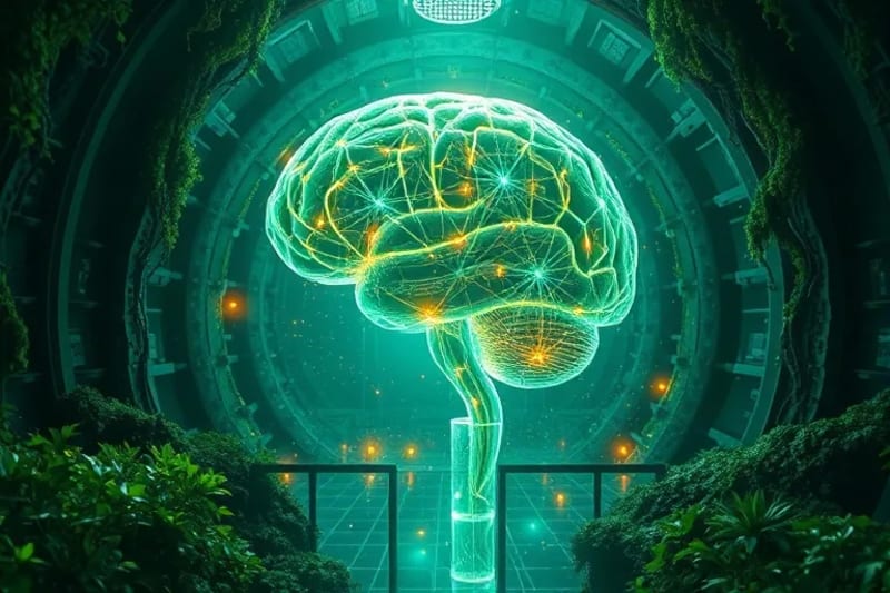 Mente en calma con colores biófilos en arquitectura