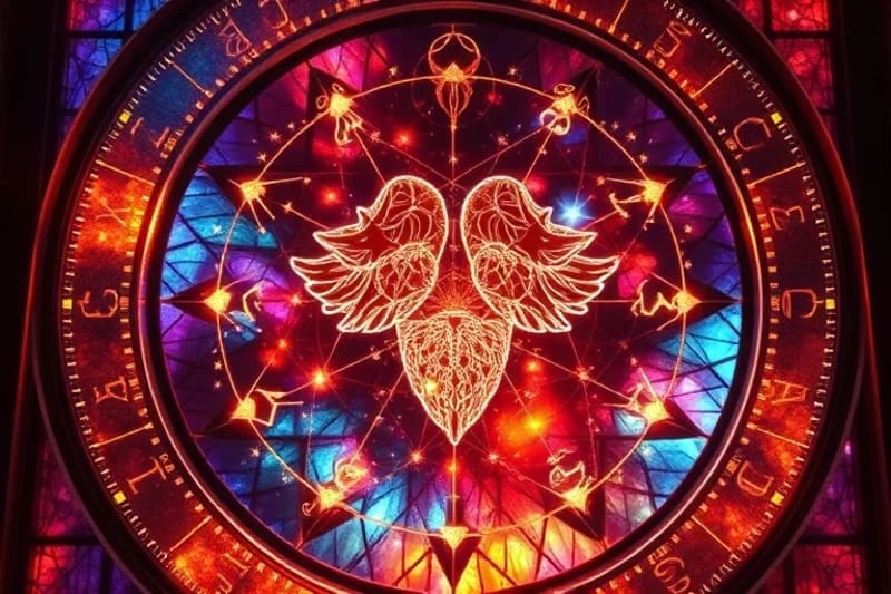 Abstract cosmic patterns forming a complex web, representing interconnectedness of health and destiny