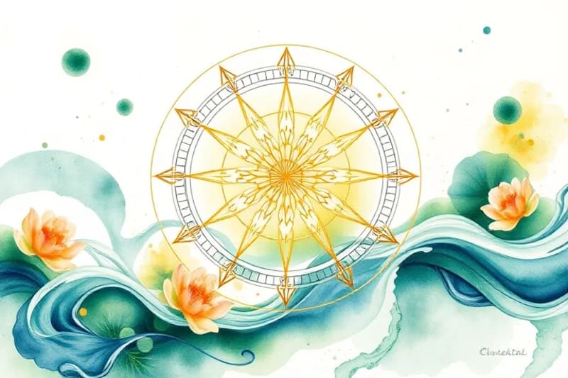 Sacred geometry transforming into natural elements