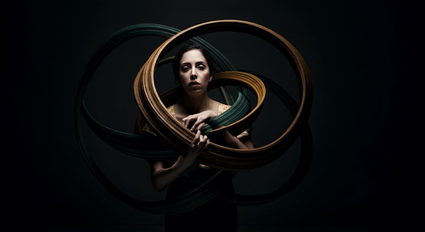 Representación abstracta del ciclo de atracón, culpa y vergüenza