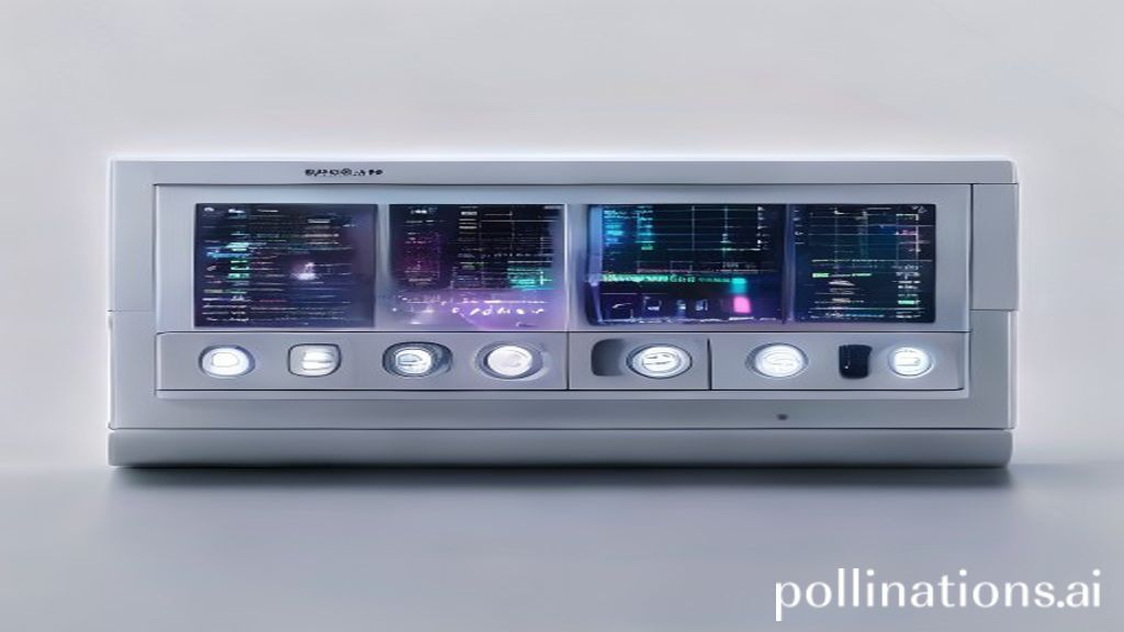 Panel de control futurista con indicadores brillantes de IA y visualizaciones abstractas de datos, simbolizando la ética algorítmica y la transparencia.