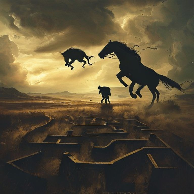 Representación de los caminos divergentes de la Rata (planificación) y el Caballo (libertad), un desafío clave en su compatibilidad.