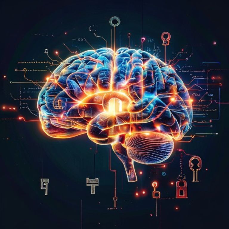 Representación visual de las conexiones neuronales y neurotransmisores en el cerebro, simbolizando la compleja interacción biológica que influye en la sexualidad.