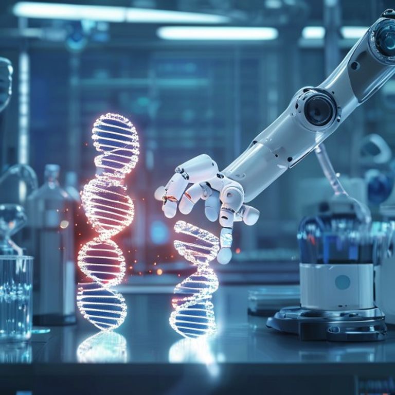 Imagen de un laboratorio avanzado que representa la farmacogenómica y la terapia génica como el futuro del tratamiento personalizado de adicciones.