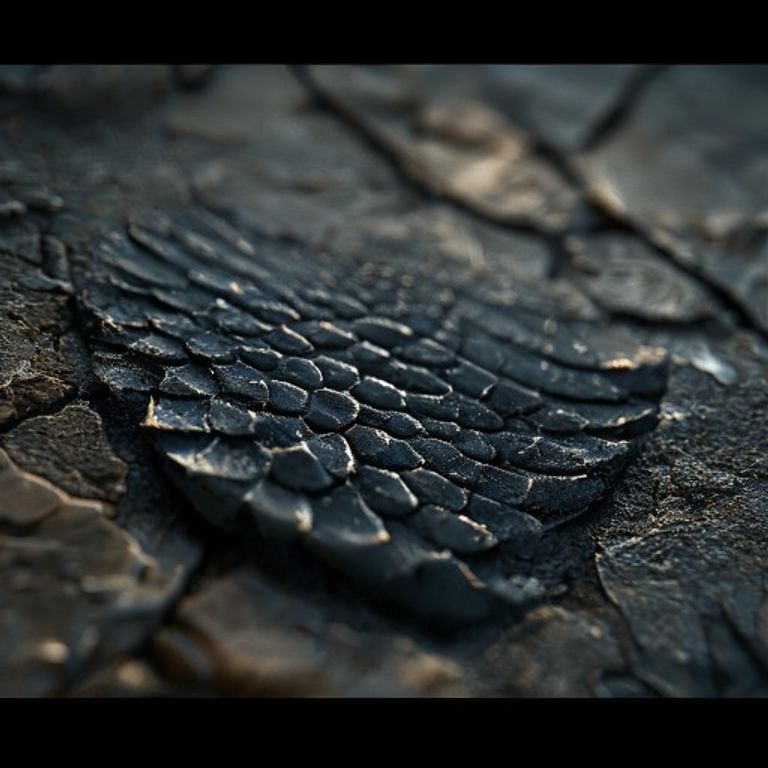 A close-up of a dark dragon scale, representing the detailed and sometimes harsh aspects of the Dragon's personality flaws.