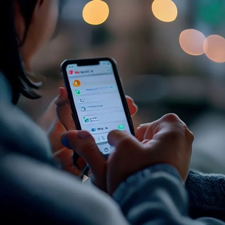 Mano activando el modo 'No Molestar' en un smartphone, con iconos de notificaciones silenciadas al fondo.