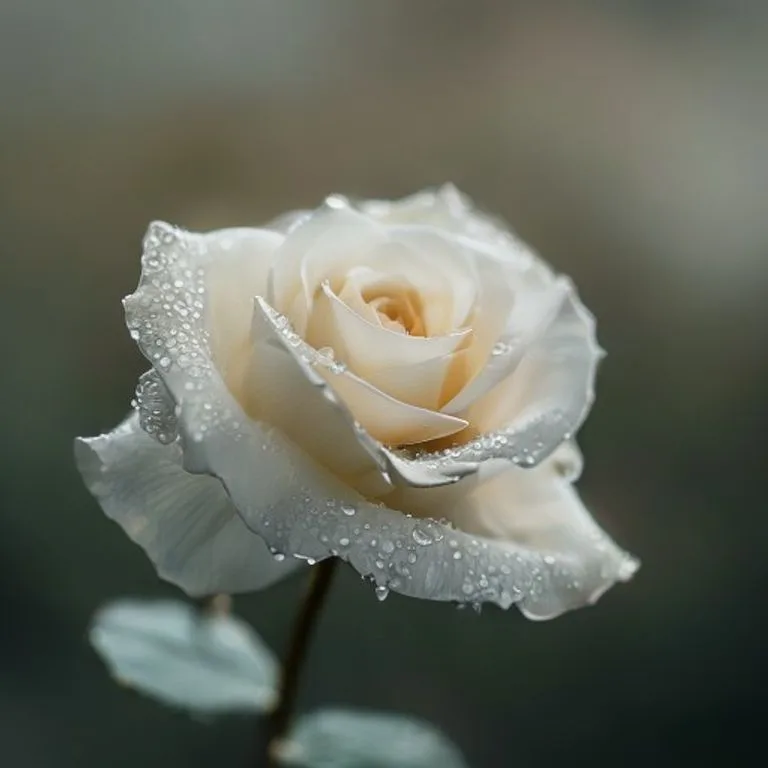 Rosa blanca etérea con luz, simbolizando la pureza y el lenguaje espiritual de los mensajes marianos.