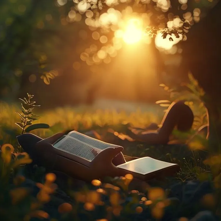 Una persona meditando tranquilamente en un entorno natural, con un dispositivo digital discretamente a un lado, simbolizando el logro del equilibrio y la desconexión digital para una recuperación saludable.