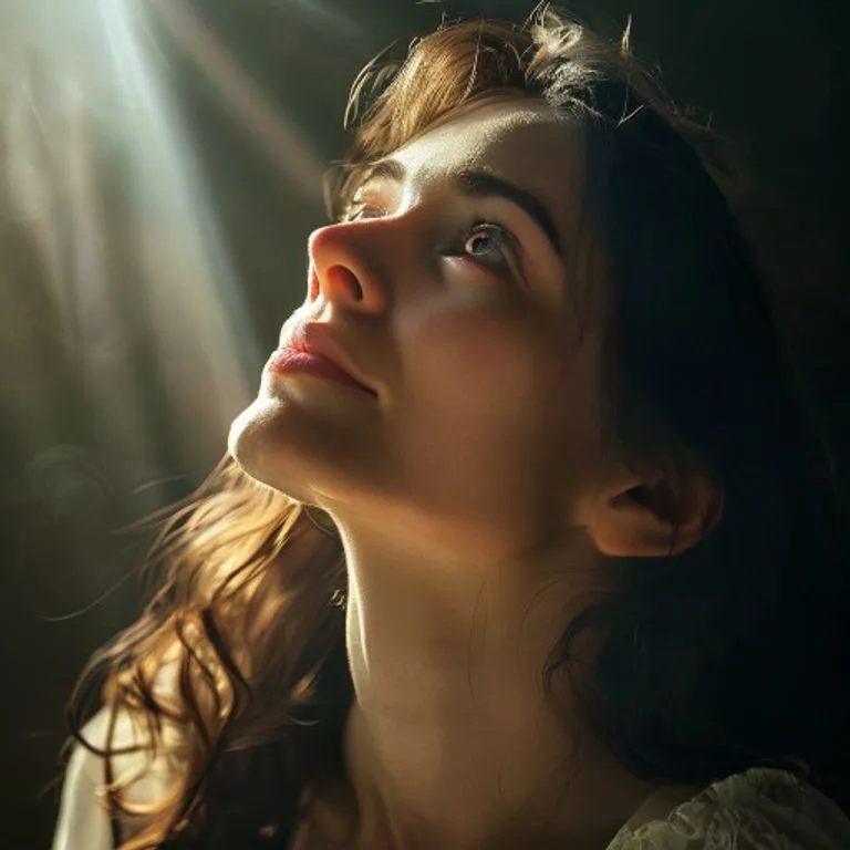 Fe y Revelación Mariana Mujer contemplativa con luz divina