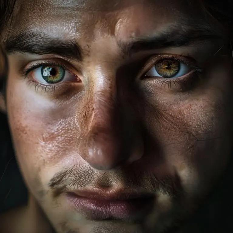 An extreme close-up of a person's face, focusing on their thoughtful, slightly vulnerable eyes, conveying deep emotional introspection and the process of building trust through shared intimacy.