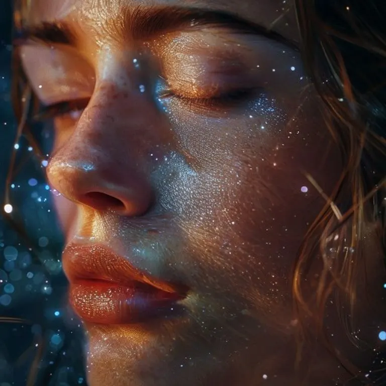 Person's hand reaching towards a glowing crystal ball reflecting cosmic light, symbolizing astrological introspection