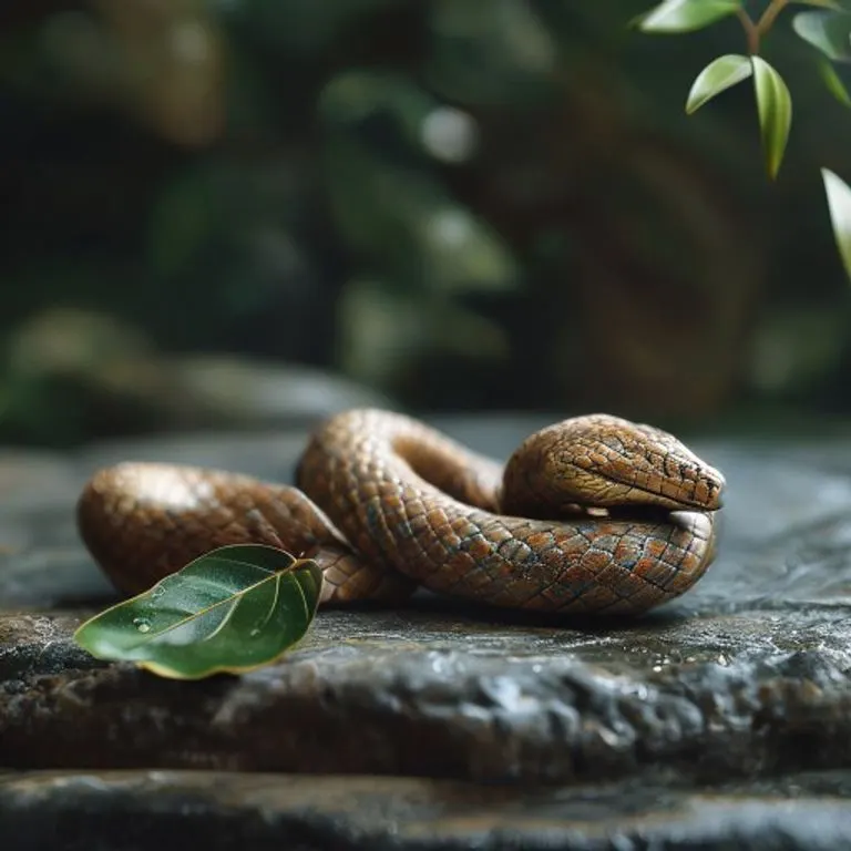 An intricately carved wooden snake figurine, symbolizing continuous growth, renewal, and adaptability within the Chinese Zodiac's Wood element.