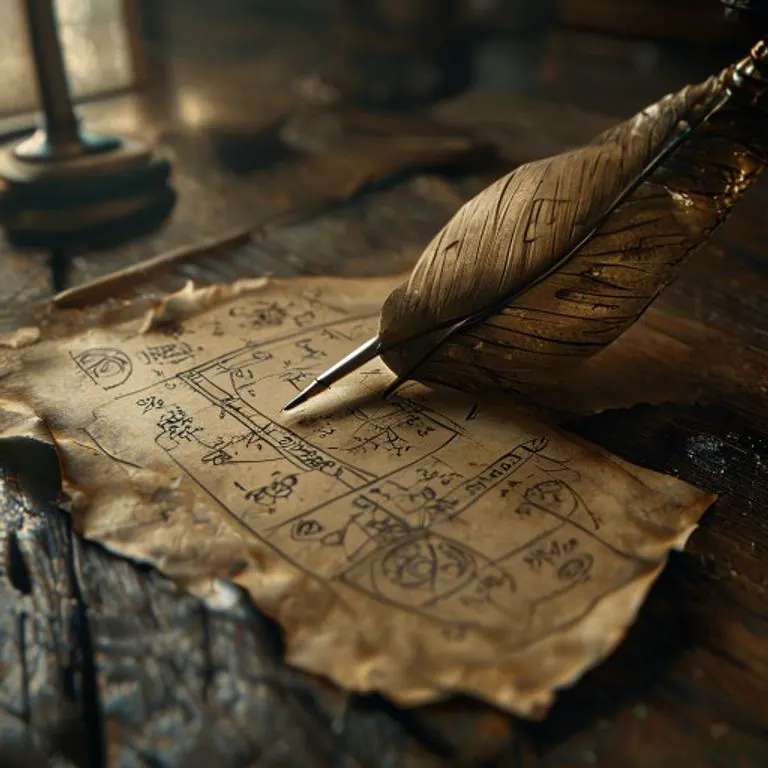 Ancient scroll with intricate zodiac symbols and astrological glyphs