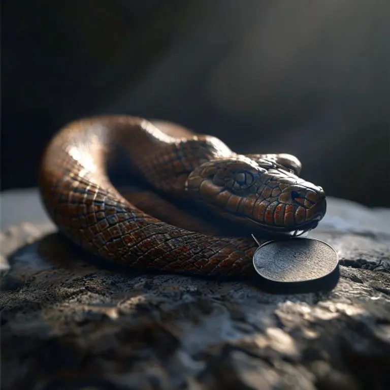 Ilustración abstracta de una serpiente y un perro entrelazados en un diseño armonioso y simétrico, representando la unión y el equilibrio de opuestos.