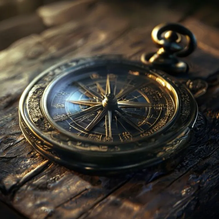 A stylized Chinese compass with the five elements (Wood, Fire, Earth, Metal, Water) and zodiac animals, emphasizing the elemental influence on personality.