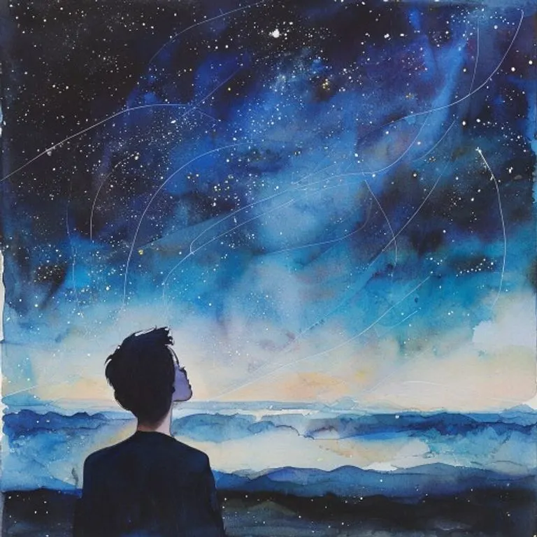 Representación acuarelística de la conexión personal con las cúspides astrológicas, reflejando su impacto en la vida emocional y psicológica. Colores suaves y formas etéreas.