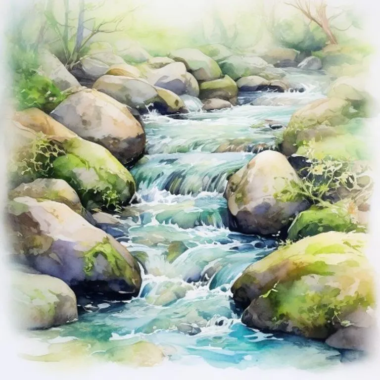 A watercolor illustration depicting the fluid and intuitive nature of the Water element, symbolizing adaptability in elemental interactions.