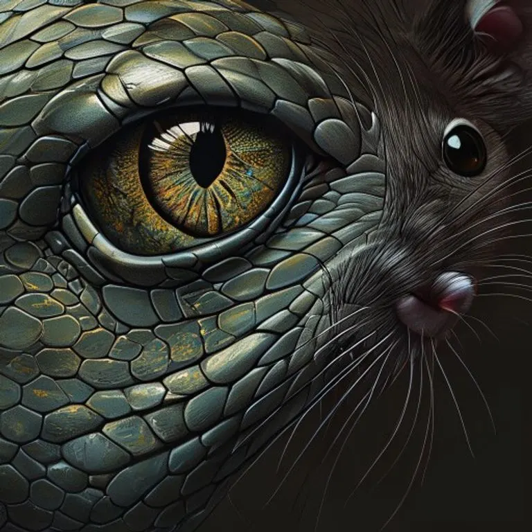 Un ojo de serpiente y una oreja de rata, fusionados en una imagen conceptual que ilustra la diferencia en sus percepciones y la necesidad de entenderse mutuamente.