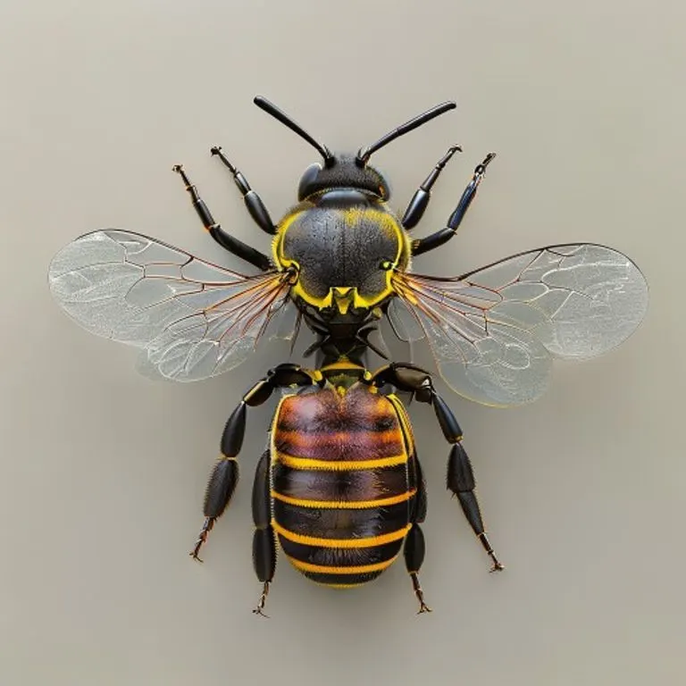 Detailed 3D digital illustration showcasing the internal biological mechanisms of a bumblebee's thorax, explaining its remarkable ability to generate heat and operate efficiently in cold climates.