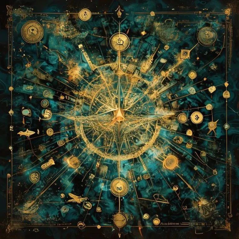 Un mapa conceptual con rutas luminosas y símbolos de progreso, ilustrando la planificación estratégica de viajes para la Serpiente en 2015.