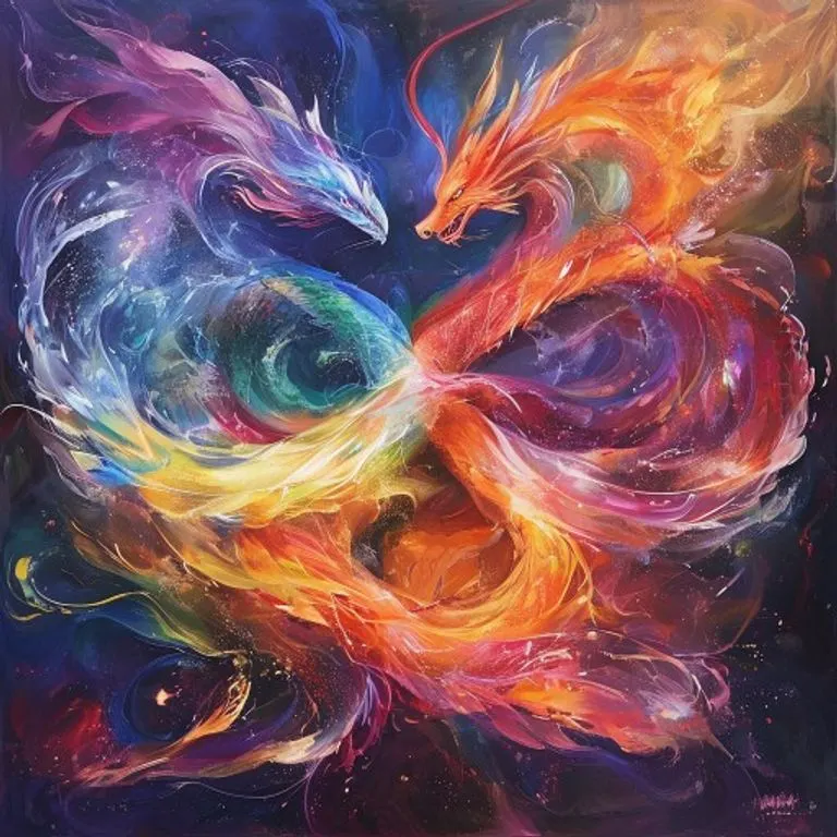 A conceptual image illustrating the complex dynamics of relationships, with intertwined geometric shapes representing two distinct personalities navigating shared space, set against a subtle astrological backdrop.