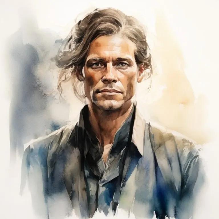 A serene, composed portrait of a person with deep, insightful eyes, reflecting quiet intuition and a guarded emotional demeanor. The lighting is soft but highlights the strong, defined features, suggesting inner strength and thoughtful introspection.