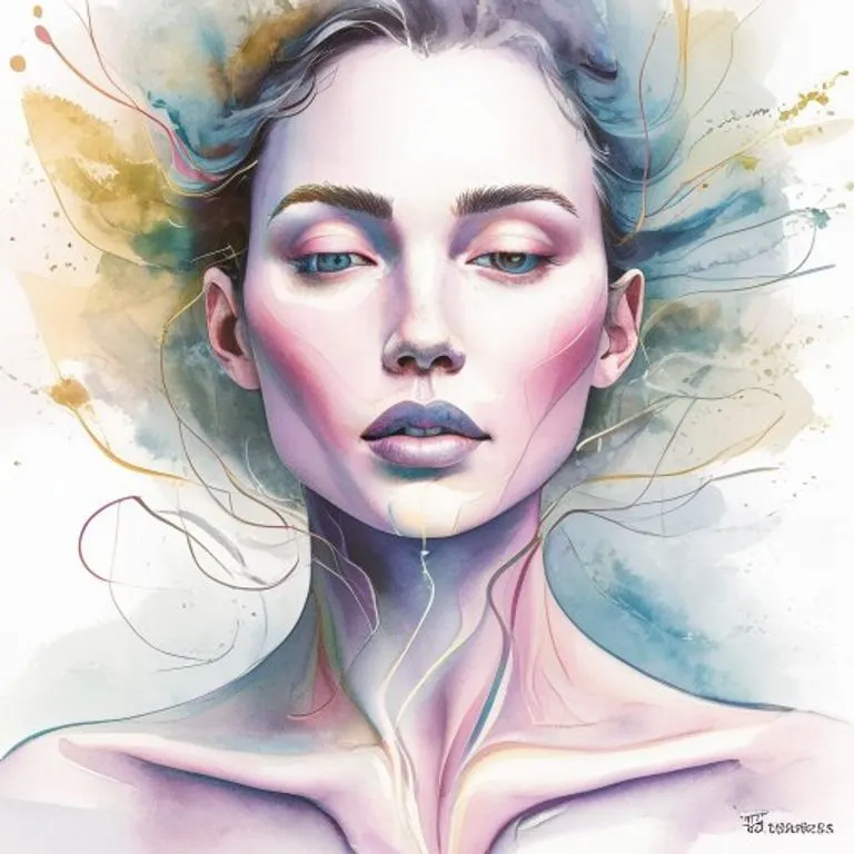 A vibrant watercolor portrait symbolizes the crucial role of authentic self-expression and communication for the Snake in 2014, guided by the star Thien Su.