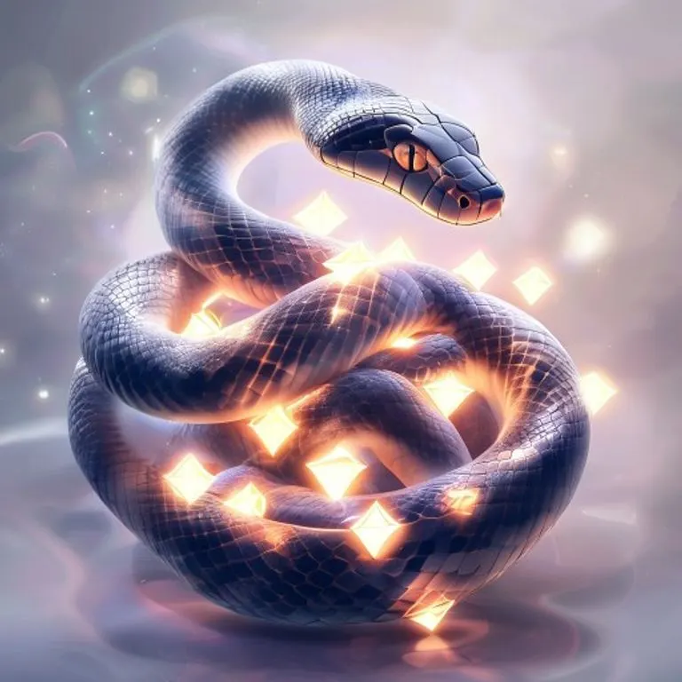 A digital illustration symbolizing the Snake's protective nature and the interconnectedness of family bonds in 2015, featuring abstract, flowing lines and soft colors that suggest unity and support.