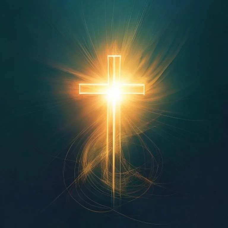 Una figura de Jesús predicando con una cruz luminosa de fondo, simbolizando la proclamación del Reino de Dios y la llamada a la conversión, con una luz divina que ilumina el camino.