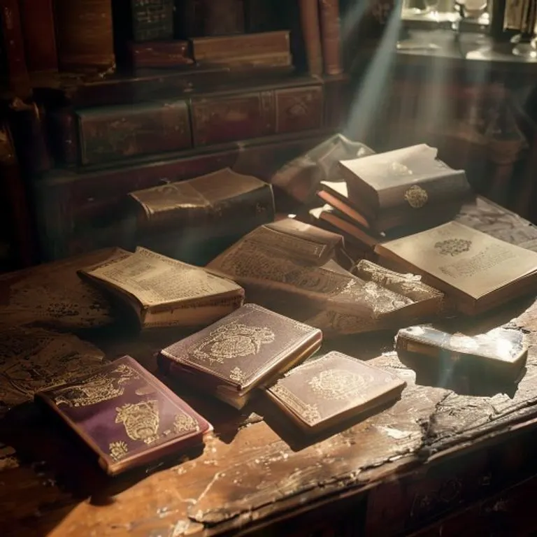 Bodegón cinematográfico de pasaportes y diarios de viaje antiguos sobre un escritorio, simbolizando la influencia global y las diversas trayectorias del signo Mono.