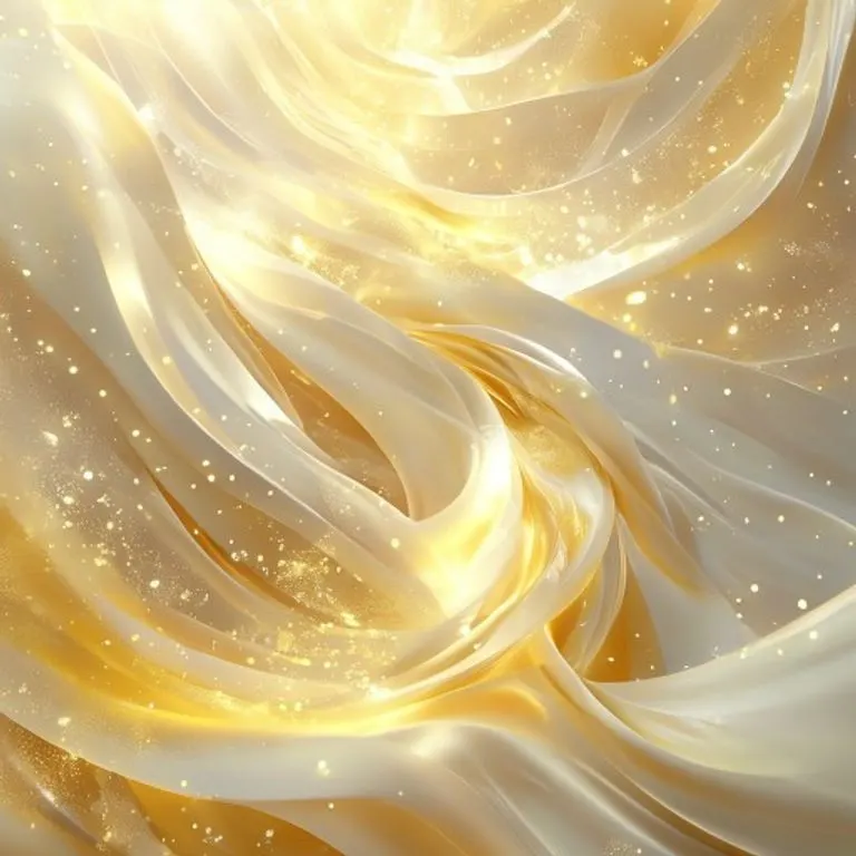 Ilustración 3D de luz dorada y blanca ascendiendo, simbolizando la trascendencia espiritual.