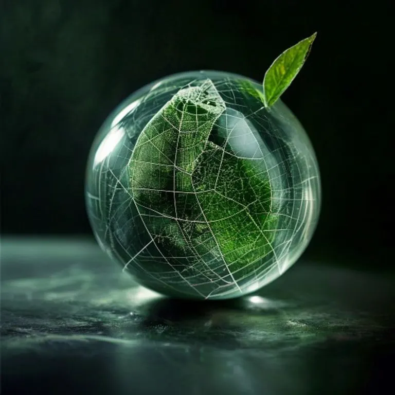 Representación de un riesgo oculto en sistemas de IA ambiental, simbolizado por un chip de computadora agrietado en un entorno natural.