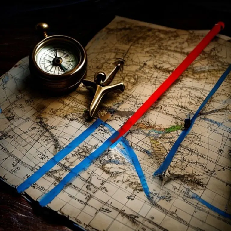 An old, open ship's logbook with faded ink next to a stack of legal documents and a compass, symbolizing the legal and navigational records involved in a forced landing.