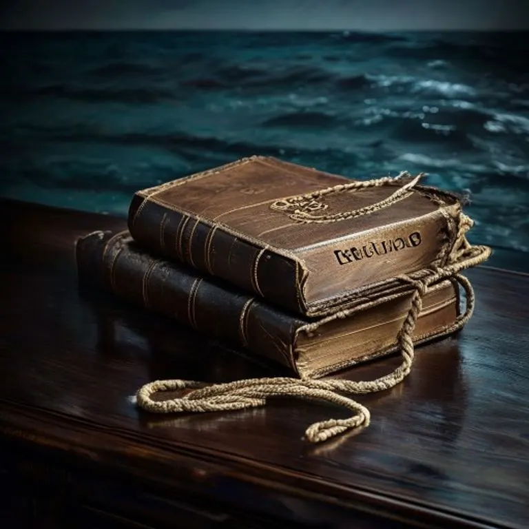 Abstract 3D render of balance scales with an anchor and legal scrolls, symbolizing justice in maritime law.