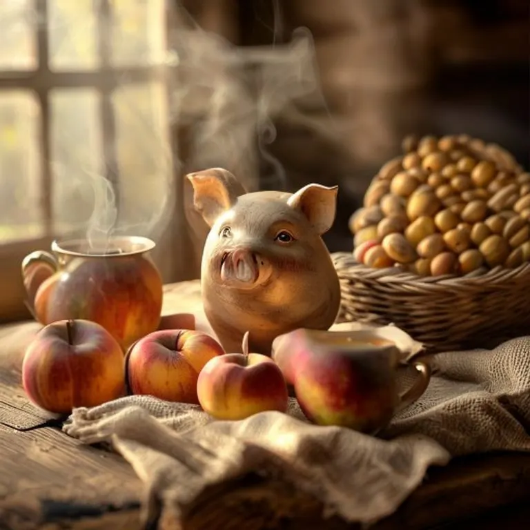 Bodegón cinematográfico con monedas chinas antiguas, un ábaco de madera pulida, un pergamino de seda y una taza de té de porcelana, iluminados suavemente.