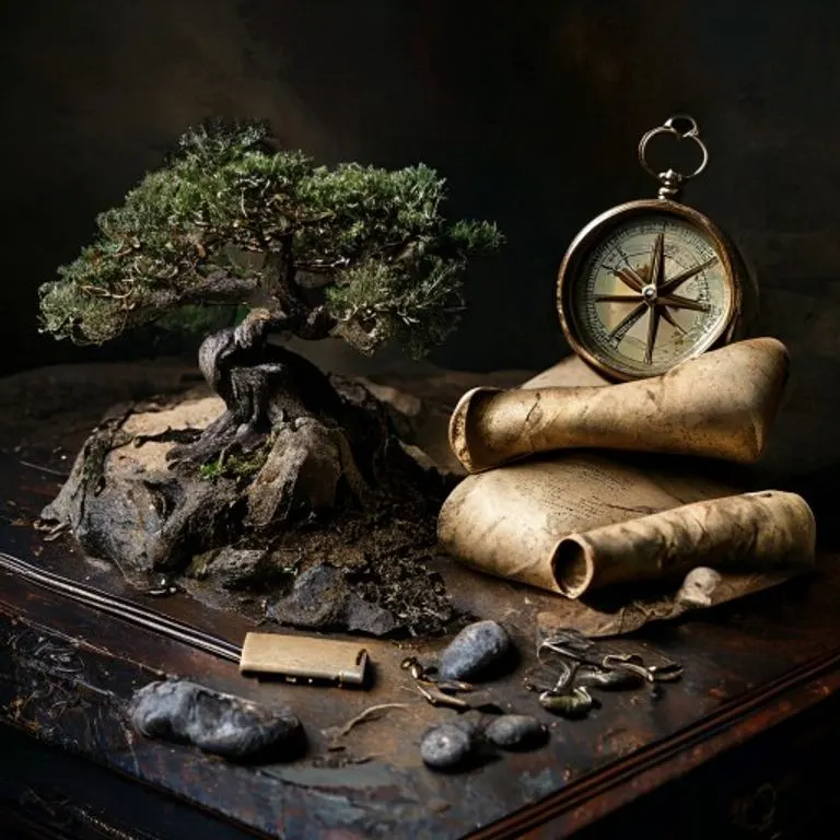 Arte conceptual de un árbol genealógico estilizado con raíces profundas y ramas etéreas, simbolizando el legado familiar.