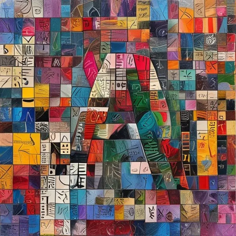A mosaic of diverse linguistic symbols and phonetic charts, with the letter 'A' integrated into various scripts, representing its universal presence.