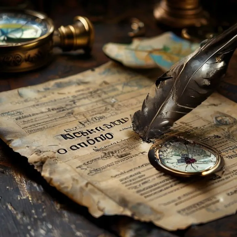 Documentos legales y un compás antiguo sobre un escritorio de madera