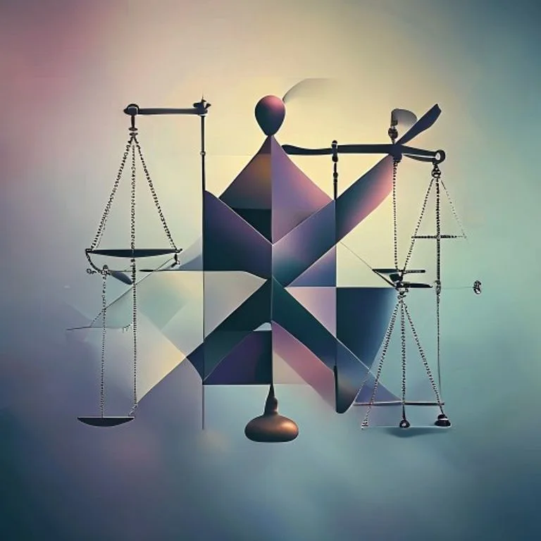 Arte conceptual abstracto de formas geométricas interconectadas y otras fragmentadas, simbolizando la complejidad de las cláusulas contractuales y los efectos de la nulidad parcial.