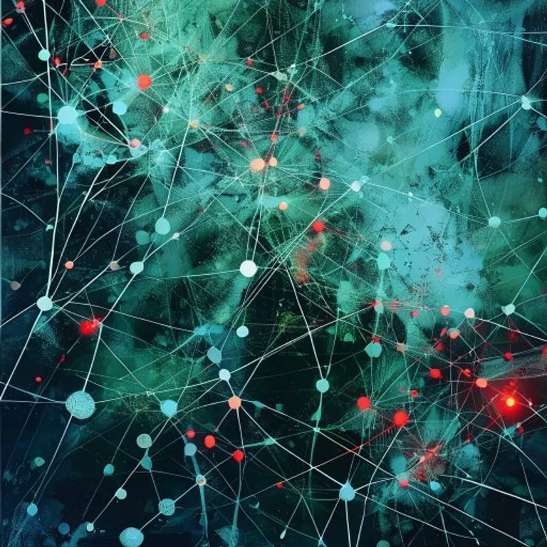 Abstract conceptual art piece depicting a secure, interconnected network of glowing nodes and lines, symbolizing financial stability and regulated transactions. The color palette is cool blues and greens, with subtle metallic textures, conveying trust and complexity.