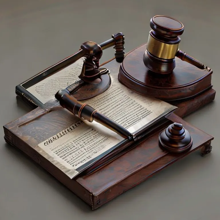 Escritorio con libros de derecho antiguos y una tableta moderna.