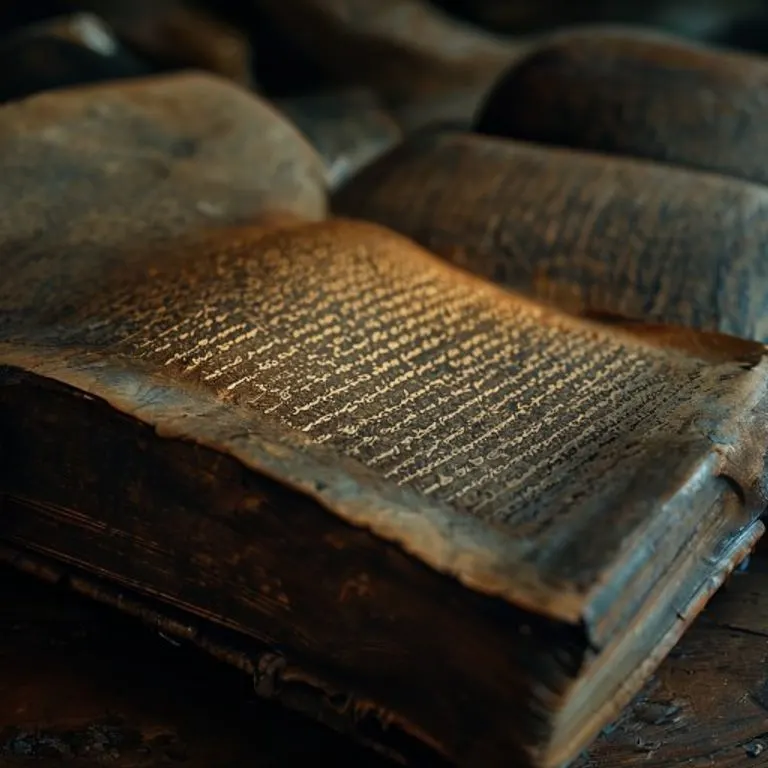 Libro de leyes antiguo con luz mística