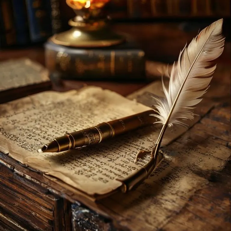 Fotografía vintage de un escritorio antiguo con un libro de código de comercio y una pluma, simbolizando la historia y la base legal.